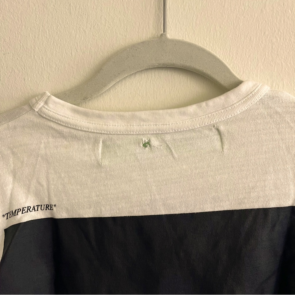 OFF-WHITE Mona Lisa Temperature T-shirt men’s size XXS small rip on top in back - Picture 6 of 10
